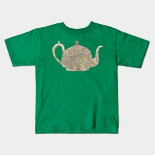 Irish Teapot cut from a map of 1883 Dublin Ireland Kids T-Shirt